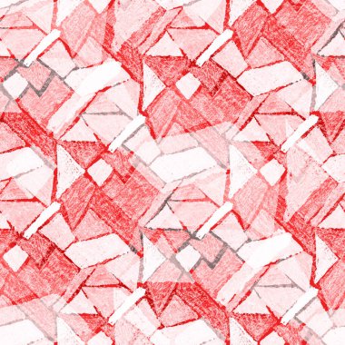 Renkli, soyut geometrik elementlerle yaratıcı, kusursuz desen. El yapımı doku. Grafik olarak soyut bir arkaplan. Çağdaş sanat. Moda modern tarzı.