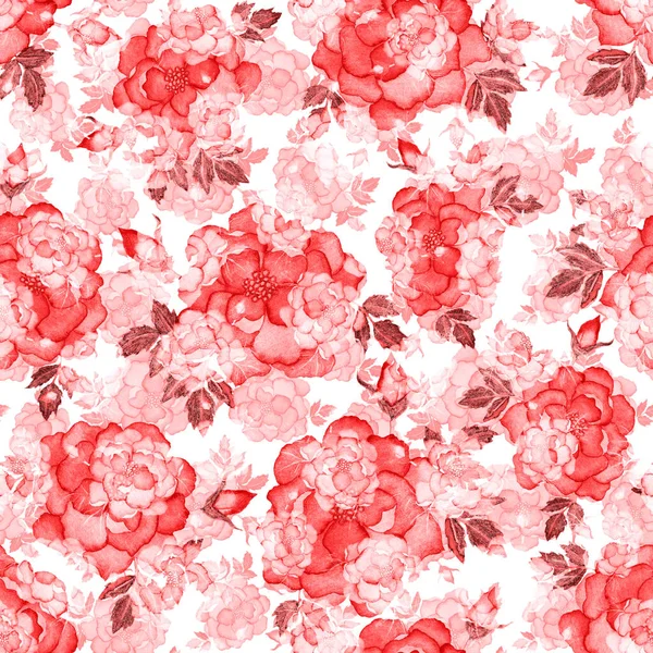 Padrão Sem Costura Aquarela Com Flores Padrão Floral Vintage Padrão — Fotografia de Stock