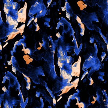 Suluboya, soyut, kusursuz desen. Parlak el yapımı elementlerle yaratıcı doku. Soyut renkli yazdırma.