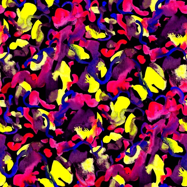 Акварель Абстрактный Бесшовный Шаблон Творческая Текстура Яркими Абстрактными Элементами Ручной — стоковое фото