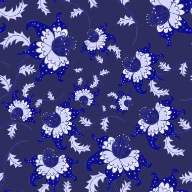 Çiçekli ve yapraklı suluboya desenler etnik tarzda. Çiçek süsleme. Geleneksel şal deseni. Tekstil tasarım dokusu. Kabilesel etnik klasik dikişsiz model..