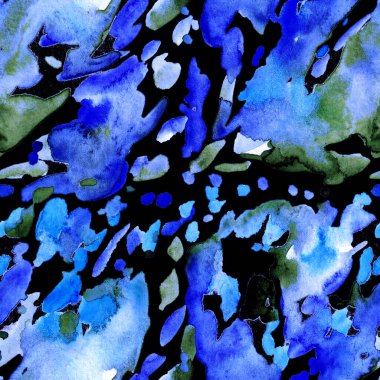 Suluboya, soyut, kusursuz desen. Parlak el yapımı elementlerle yaratıcı doku. Soyut renkli yazdırma.