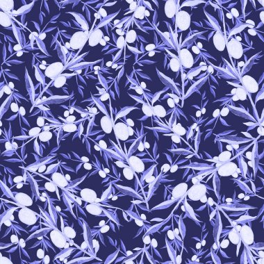 Vintage yapraklı suluboya desenli. Dekoratif tasarım için renkli yaprakları olan güzel bir botanik baskısı. Parlak bahar ya da yaz arkaplanı. Klasik düğün dekoru. Tekstil tasarımı.