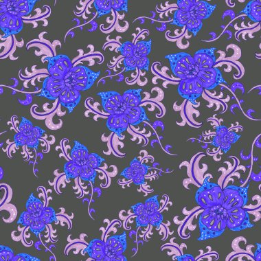 Suluboya desensiz, folky çiçekli ve yapraklı, etnik tarzda. Çiçek süsleme. Geleneksel şal deseni. Tekstil tasarım dokusu. Kabilesel etnik klasik dikişsiz model..