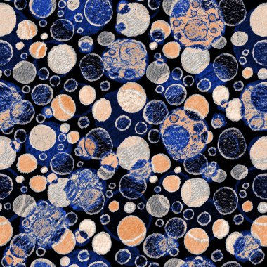 Renkli, soyut geometrik elementlerle yaratıcı, kusursuz desen. El yapımı doku. Grafik olarak soyut bir arkaplan. Çağdaş sanat. Moda modern tarzı.