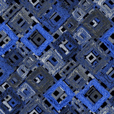 Renkli, soyut geometrik elementlerle yaratıcı, kusursuz desen. El yapımı doku. Grafik olarak soyut bir arkaplan. Çağdaş sanat. Moda modern tarzı.