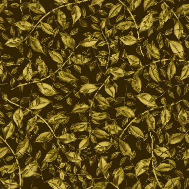 Vintage yapraklı suluboya desenli. Dekoratif tasarım için renkli yaprakları olan güzel bir botanik baskısı. Parlak bahar ya da yaz arkaplanı. Klasik düğün dekoru. Tekstil tasarımı.