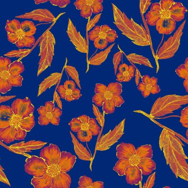 Çiçeklerle suluboya kusursuz desen. Klasik çiçek desenleri. Çiçeksiz desen. Botanik sanatı. Çiçek botanik koleksiyonu. Çiçek seti. Suluboya botanik tasarımı.