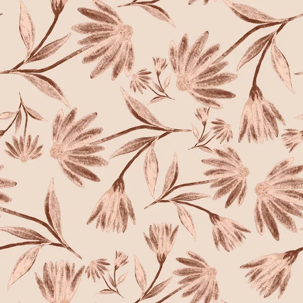 Aquarelle Motif Sans Couture Avec Des Fleurs Modèle Floral Vintage — Photo