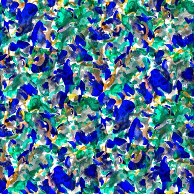 Suluboya, soyut, kusursuz desen. Parlak el yapımı elementlerle yaratıcı doku. Soyut renkli yazdırma.