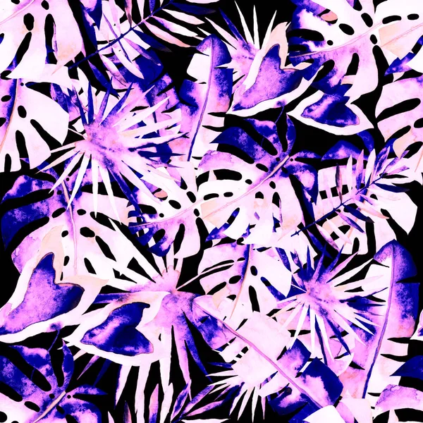 화려하고 추상적 나뭇잎으로 물갈퀴없는 이국적 식물로 창의적 유행하는 식물학적 디자인 — 스톡 사진