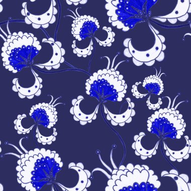 Suluboya desensiz, folky çiçekli ve yapraklı, etnik tarzda. Çiçek süsleme. Geleneksel şal deseni. Tekstil tasarım dokusu. Kabilesel etnik klasik dikişsiz model..