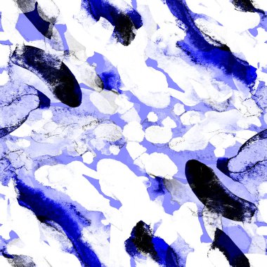 Suluboya, soyut, kusursuz desen. Parlak el yapımı elementlerle yaratıcı doku. Soyut renkli yazdırma.