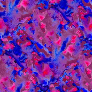 Suluboya, soyut, kusursuz desen. Parlak el yapımı elementlerle yaratıcı doku. Soyut renkli yazdırma.