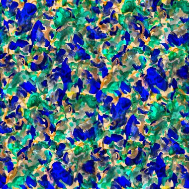 Suluboya, soyut, kusursuz desen. Parlak el yapımı elementlerle yaratıcı doku. Soyut renkli yazdırma.