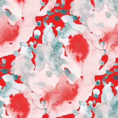 Suluboya, soyut, kusursuz desen. Parlak el yapımı elementlerle yaratıcı doku. Soyut renkli yazdırma.