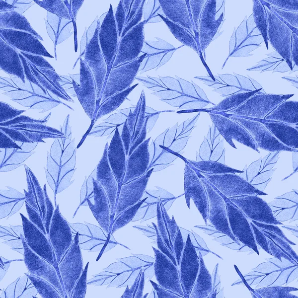 Watercolor Seamless Pattern Vintage Leaves Beautiful Botanical Print Colorful Foliage — Stock Photo, Image