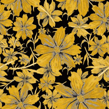 Çiçeklerle suluboya kusursuz desen. Klasik çiçek desenleri. Çiçeksiz desen. Botanik sanatı. Çiçek botanik koleksiyonu. Çiçek seti. Suluboya botanik tasarımı.