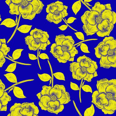 Çiçeklerle suluboya kusursuz desen. Klasik çiçek desenleri. Çiçeksiz desen. Botanik sanatı. Çiçek botanik koleksiyonu. Çiçek seti. Suluboya botanik tasarımı.