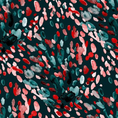 Suluboya, soyut, kusursuz desen. Parlak el yapımı elementlerle yaratıcı doku. Soyut renkli yazdırma.