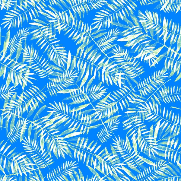 Watercolor Seamless Pattern Colorful Abstract Tropical Leaves Bright Summer Print — Stock Photo, Image