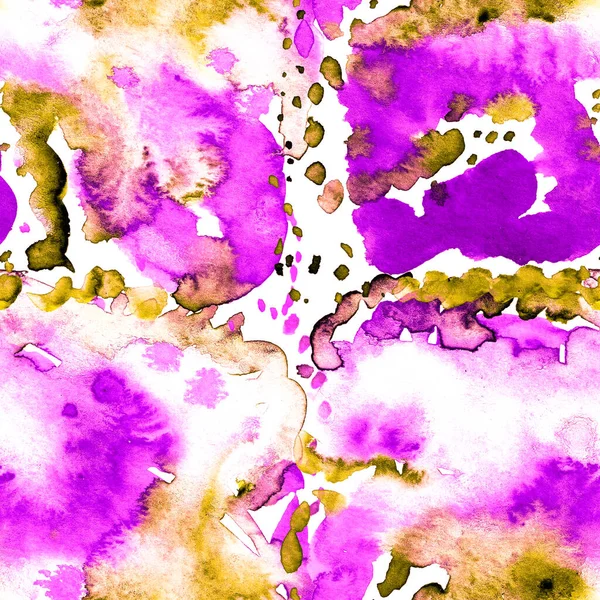 Padrão Sem Costura Abstrata Aquarela Textura Criativa Com Elementos Desenhados — Fotografia de Stock