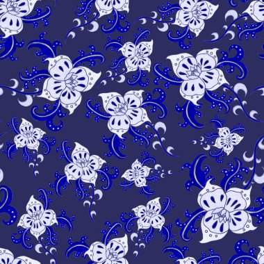 Suluboya desensiz, folky çiçekli ve yapraklı, etnik tarzda. Çiçek süsleme. Geleneksel şal deseni. Tekstil tasarım dokusu. Kabilesel etnik klasik dikişsiz model..