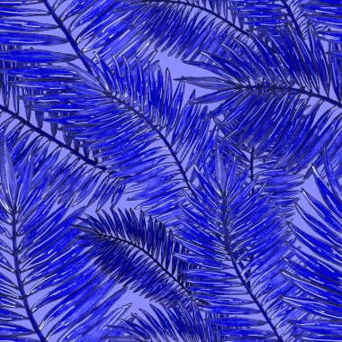 Tropikal yapraklarla suluboya kusursuz desen. Elle çizilmiş egzotik bitkilerle çok güzel bir iz. Mayo botanik tasarımı.