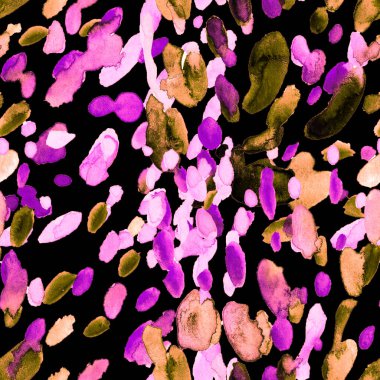 Suluboya, soyut, kusursuz desen. Parlak el yapımı elementlerle yaratıcı doku. Soyut renkli yazdırma.