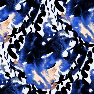 Suluboya, soyut, kusursuz desen. Parlak el yapımı elementlerle yaratıcı doku. Soyut renkli yazdırma.