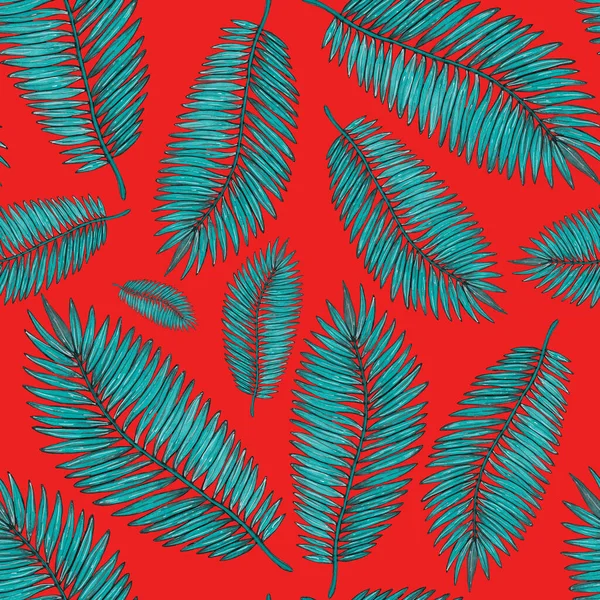 Aquarell Nahtloses Muster Mit Tropischen Blättern Schöner Allover Print Mit — Stockfoto