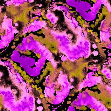 Suluboya, soyut, kusursuz desen. Parlak el yapımı elementlerle yaratıcı doku. Soyut renkli yazdırma.