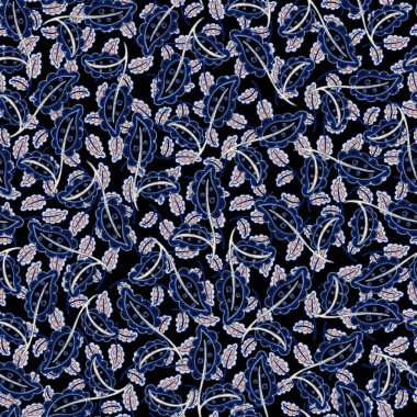 Suluboya desensiz, folky çiçekli ve yapraklı, etnik tarzda. Çiçek süsleme. Geleneksel şal deseni. Tekstil tasarım dokusu. Kabilesel etnik klasik dikişsiz model..