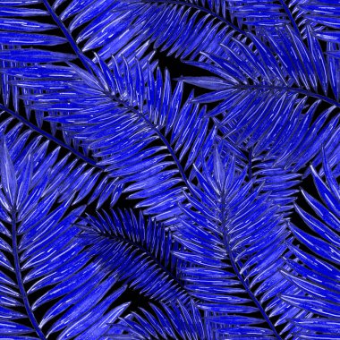 Tropikal yapraklarla suluboya kusursuz desen. Elle çizilmiş egzotik bitkilerle çok güzel bir iz. Mayo botanik tasarımı.