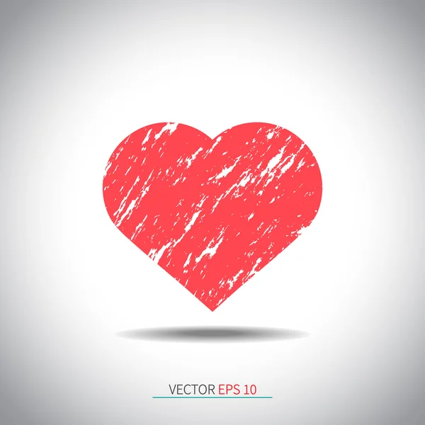 Grunge szív ikon. — Stock Vector