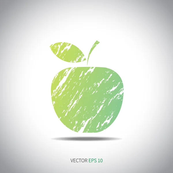 Icono de manzana grunge . — Vector de stock