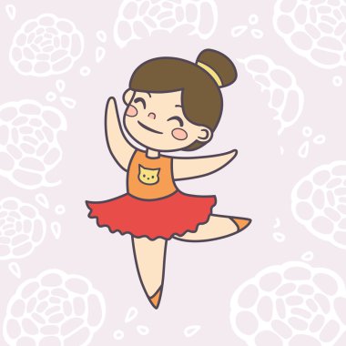 Küçük kız kırmızı etekli bale