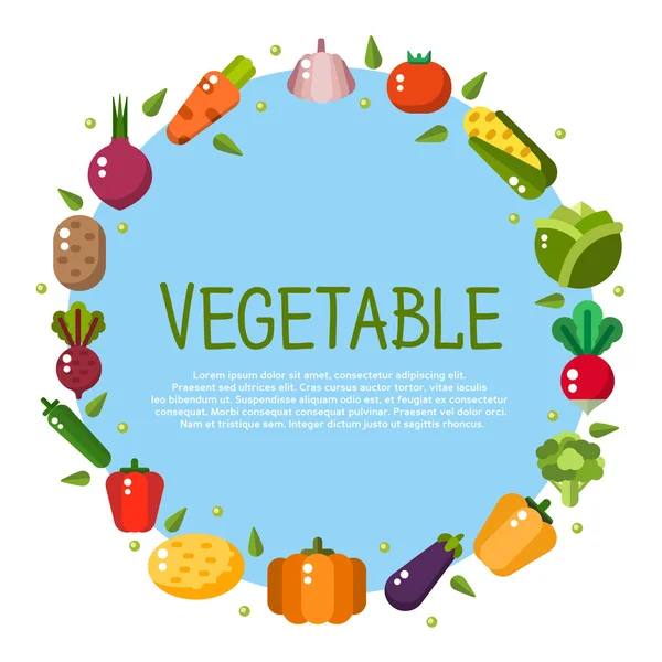 Elementos vectoriales dibujados a mano. Banners con iconos de verduras planas para restaurante vegetariano menú de cocina casera y recetas orgánicas de alimentación saludable — Vector de stock