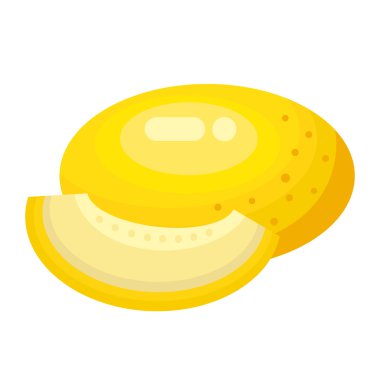 Beyaz bir arka plan üzerinde olgunlaşmış kavun karikatür. Renkli kavun simgesi. Vektör çizim