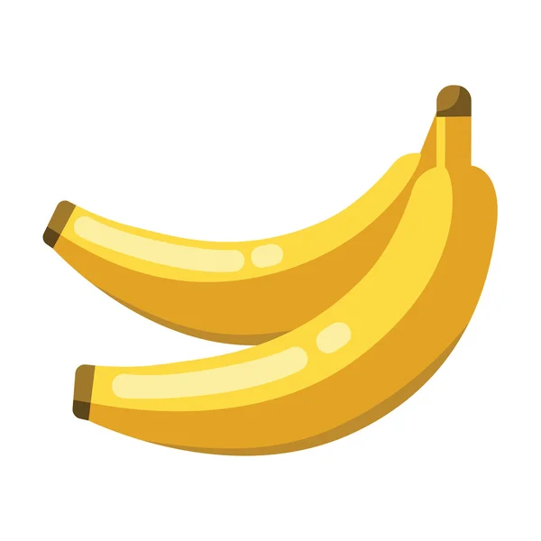 Bananas dos desenhos animados amarelo em um fundo branco. Ícone das bananas em cores. Ilustração vetorial — Vetor de Stock