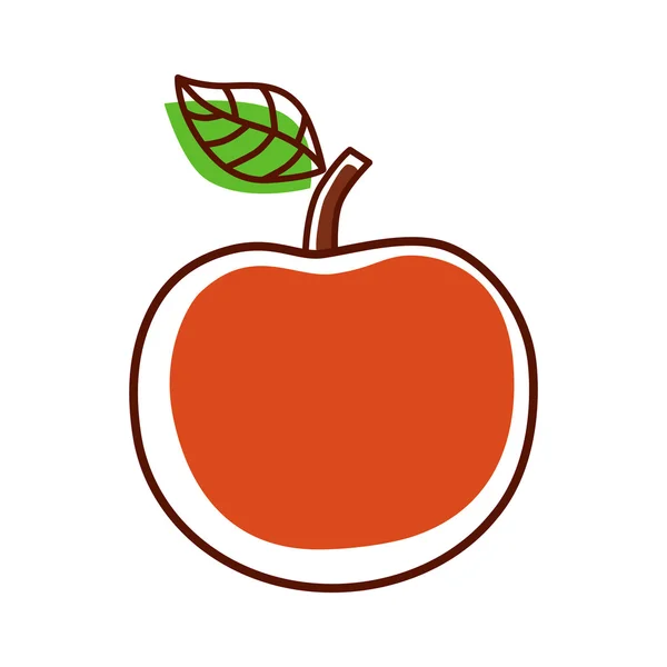 Manzana de dibujos animados sobre un fondo blanco. Icono de Apple en color. Ilustración vectorial — Vector de stock