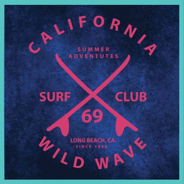 Vintage Surfing  Emblem
