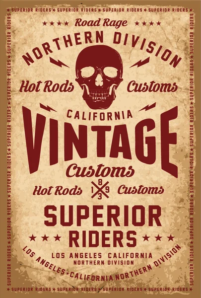 Design de motard vintage — Image vectorielle