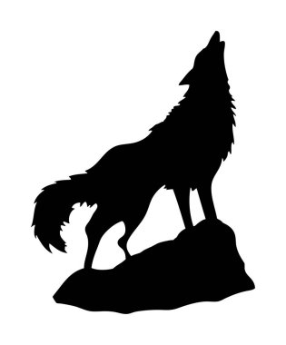 Kurt Köpek uluyan siyah siluet