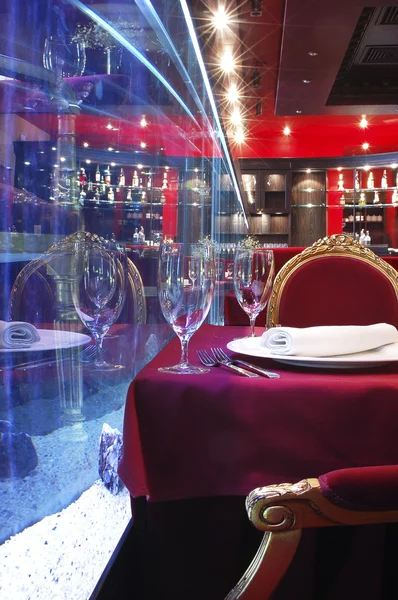Roh stolu v restauraci — Stock fotografie
