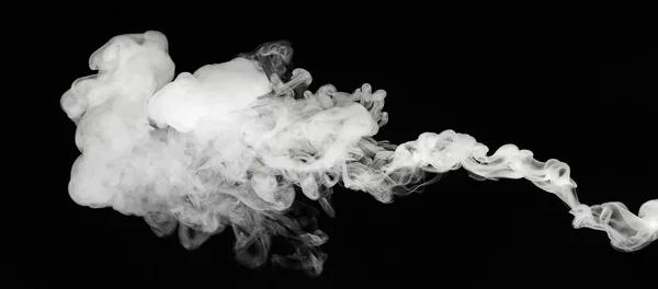 Nuvem Fumaça Branca Fundo Preto — Fotografia de Stock