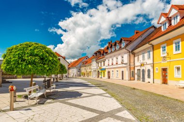 View of the main street in Kamnik, a small historical town in Slovenia clipart