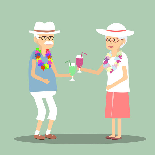 Senior Couple Drinking a Cocktail