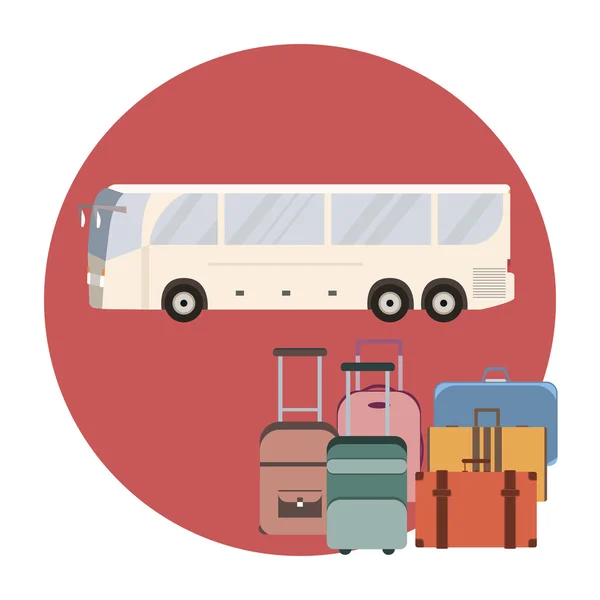 Λεωφορείο ταξιδιών και αποσκευών — Διανυσματικό Αρχείο