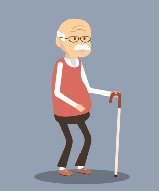Bastonlu yaşlı adam